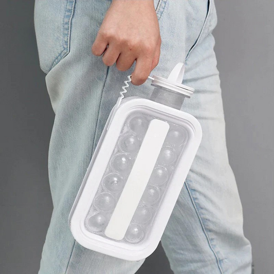 בקבוק 2-in-1 עם תבנית קוביות קרח משולבת 