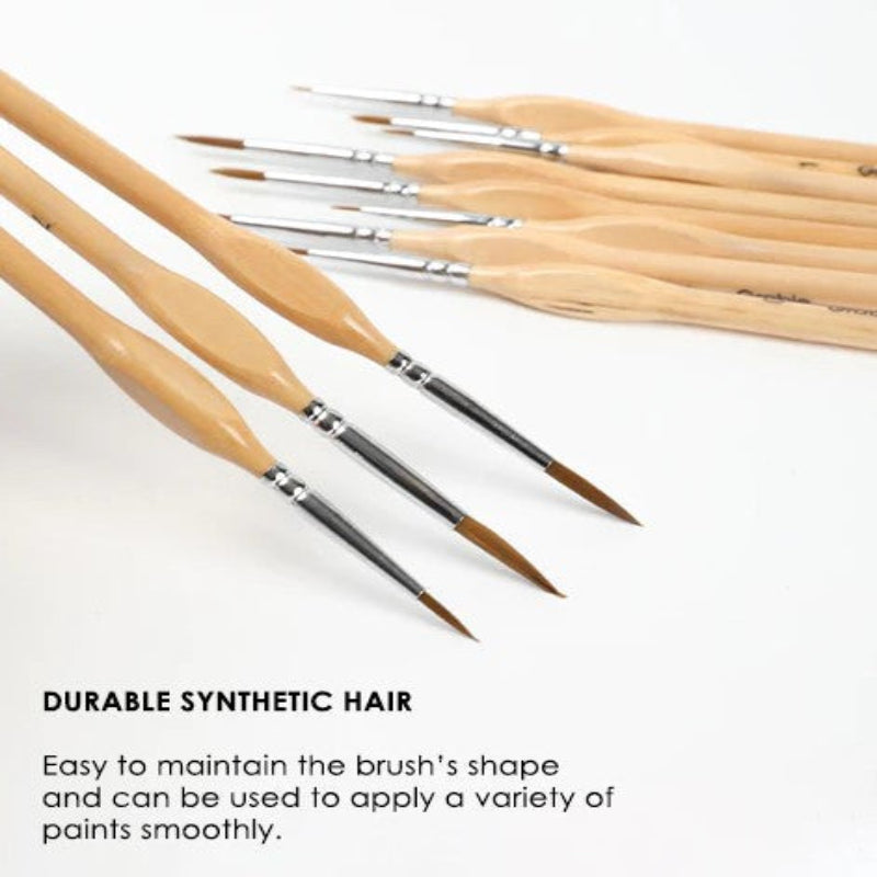 細かい完璧なディテールのための精密ブラシ (x11) 