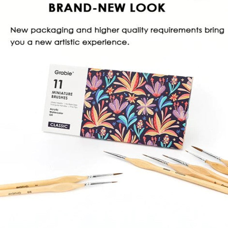 細かい完璧なディテールのための精密ブラシ (x11) 