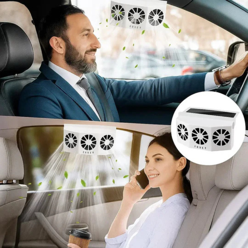 مروحة شمسية للسيارة مع شحن عبر USB