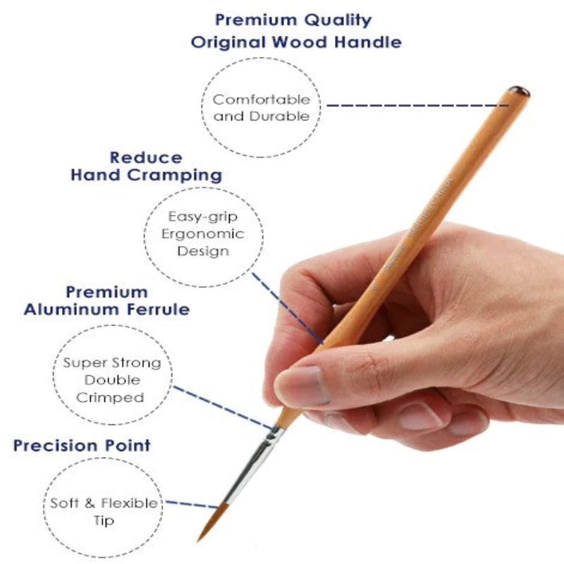 細かい完璧なディテールのための精密ブラシ (x11) 