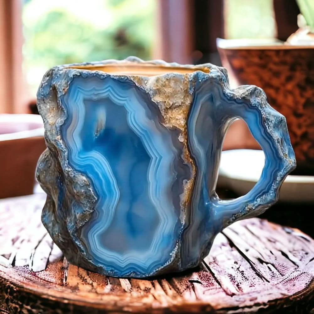 Taza de café de cristal mineral – Elegancia natural 