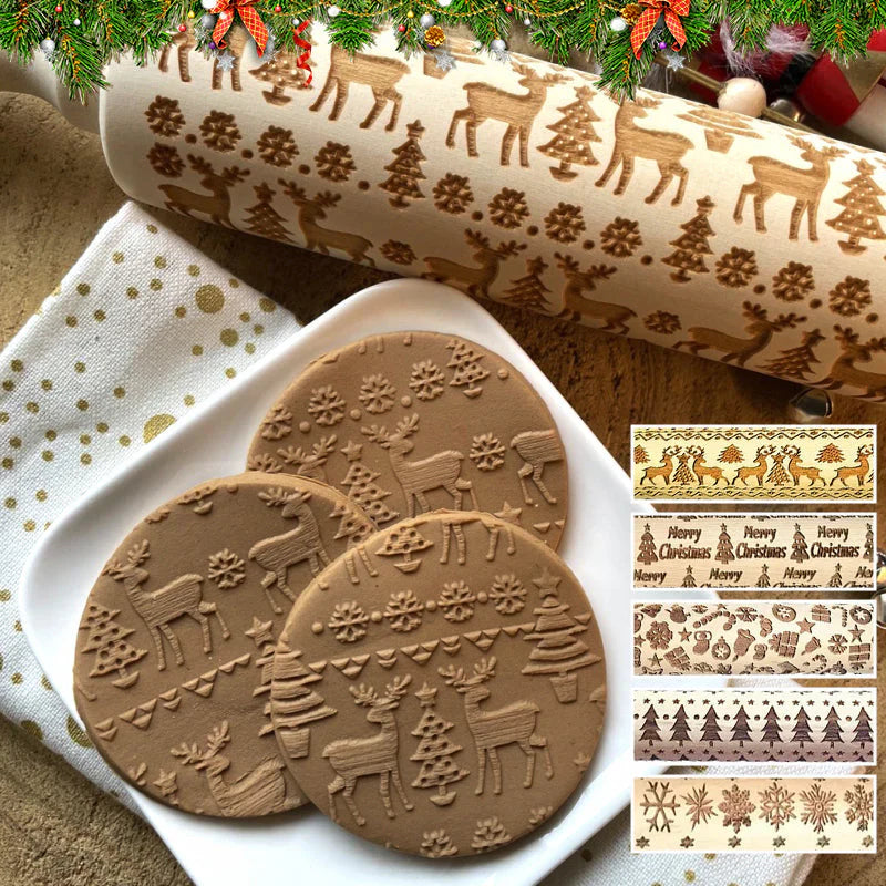 Perfect festive cookies thanks to the engraved rolling pin 